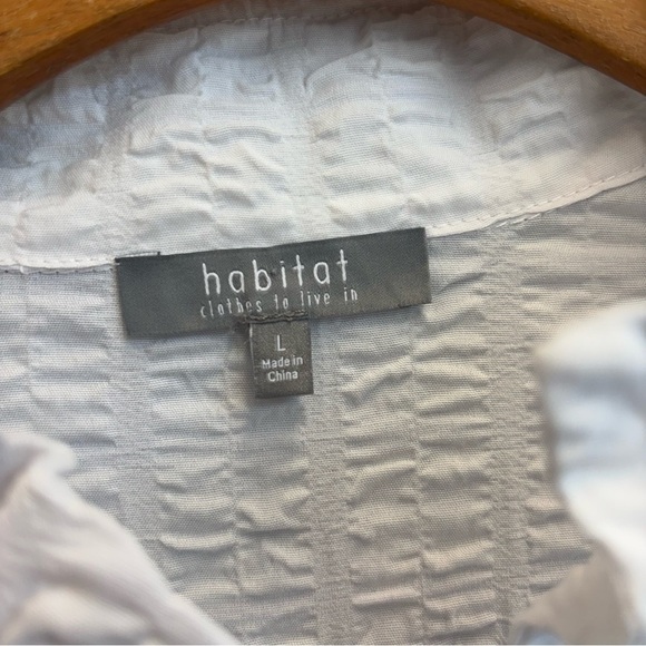 Habitat Clothes To Live In Large Jacket Lightweight textured button Front White - Picture 5 of 12